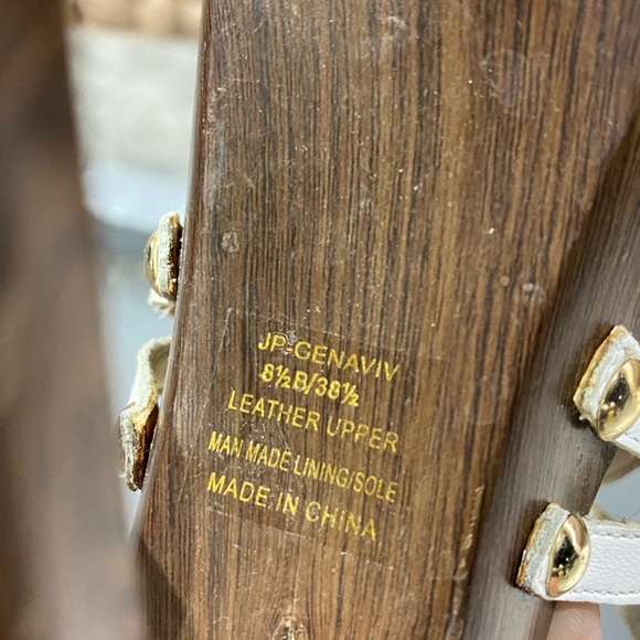 Jessica Simpson White Open Toe Leather High Heels Ankle Strap Heels Size 8.5 - Picture 3 of 3